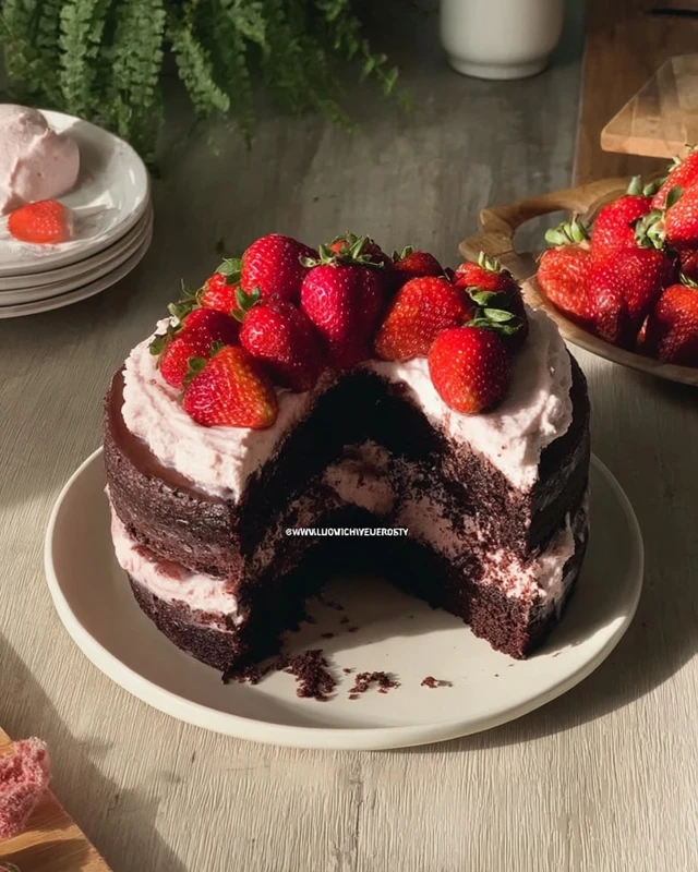 Gâteau au Chocolat aux Fraises