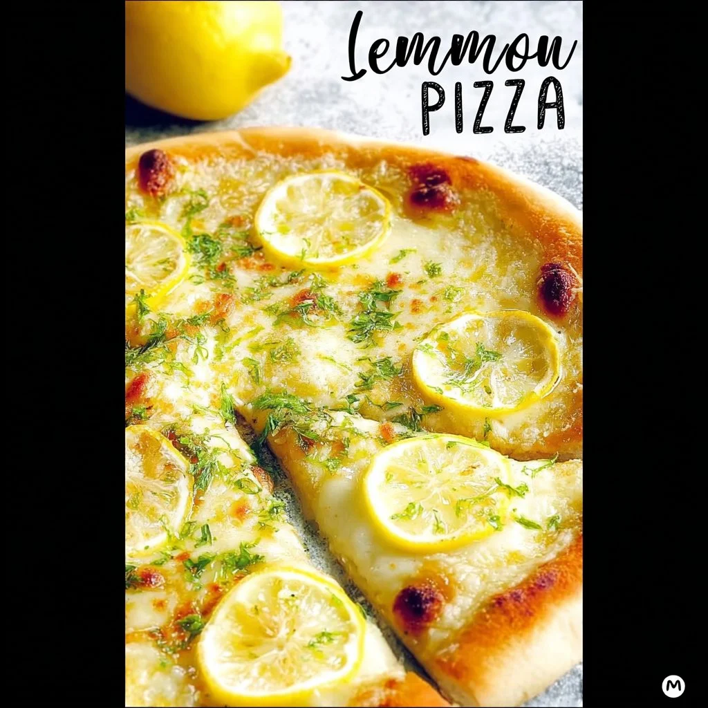 Pizza au citron garnie de zestes de citron et d'ingrédients frais