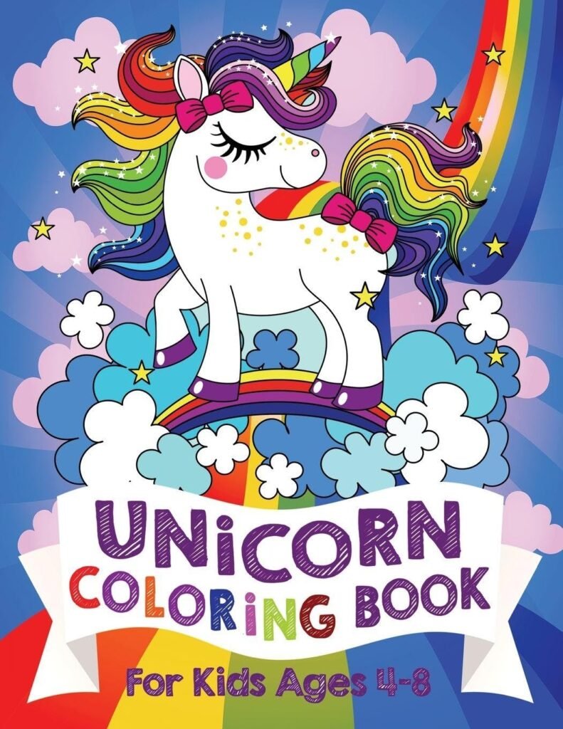 Unicorn Coloring Book: For Kids Ages 4-8 (Silly Bear Coloring Books) - Product cover