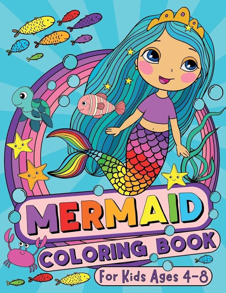 Mermaid Coloring Book: For Kids Ages 4-8 (US Edition) (Silly Bear Coloring Books) - Product cover